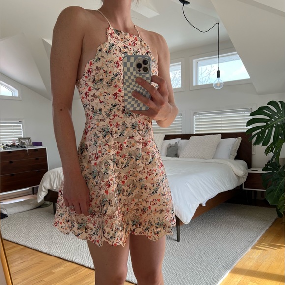 TULAROSA Rainbow Lace Apron Fit & Flare Dress - Picture 2 of 5